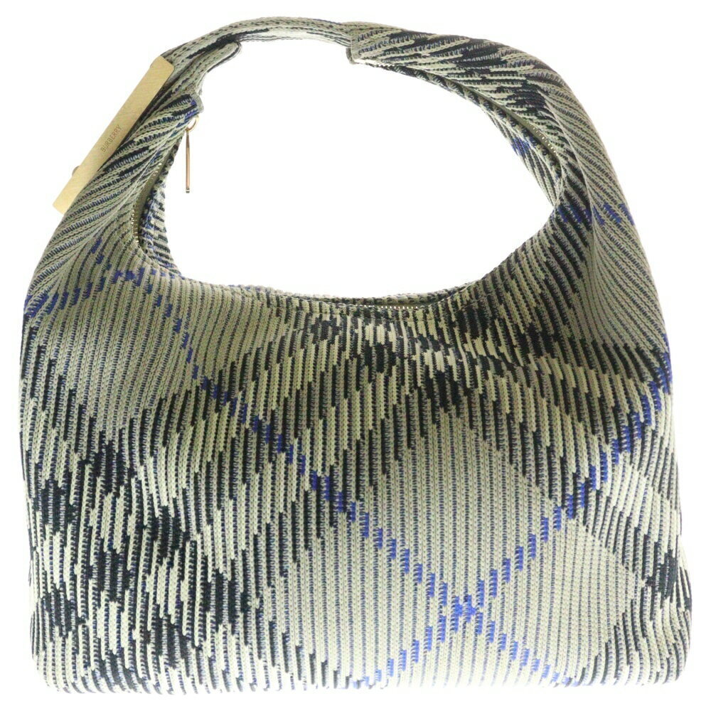Burberry Peg Bag Handbag Hobo Shoulder Hobo Check Beige